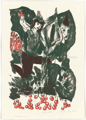 Rosa Loy: Aron-Stab, Lithografie, 2019